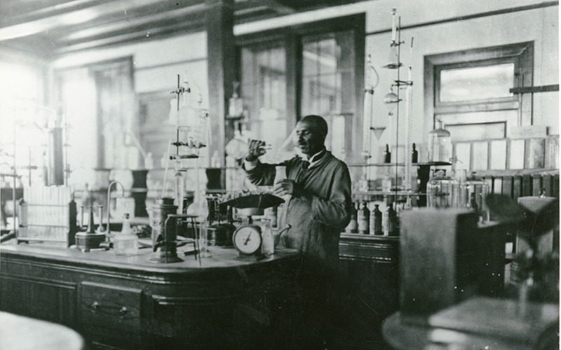 George Washington Carver in Lab